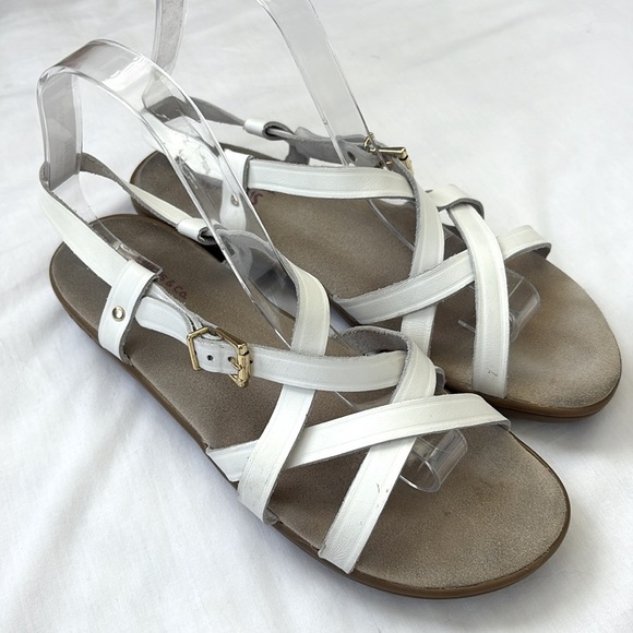 G.H. Bass & Co Margie Sunjuns White Leather Sandals Strappy Boho Comfort Women 9 - Picture 3 of 9
